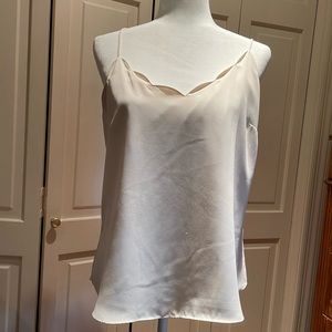 J Crew Factory scalloped racer back cami cream size 8